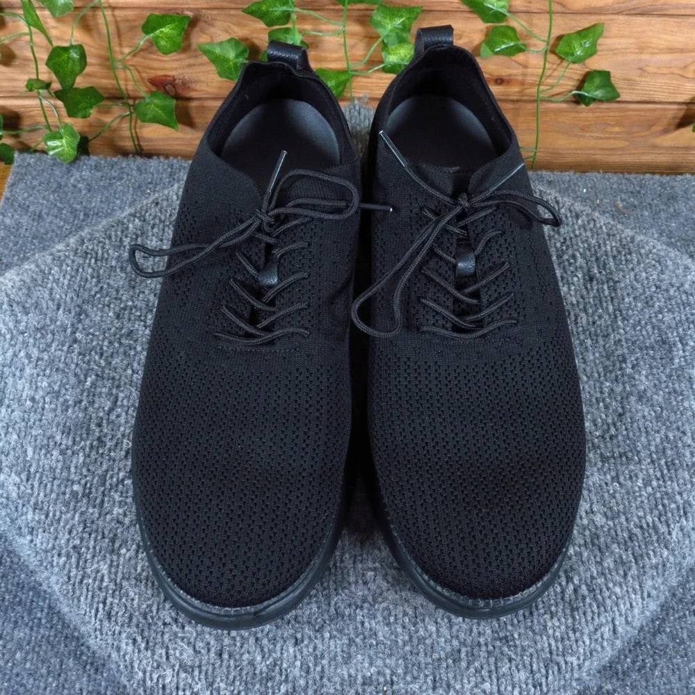 Vilocy V2201 Men Oxford Sneakers‎ Size 13 Dress Walking Shoes Black Knit Textile